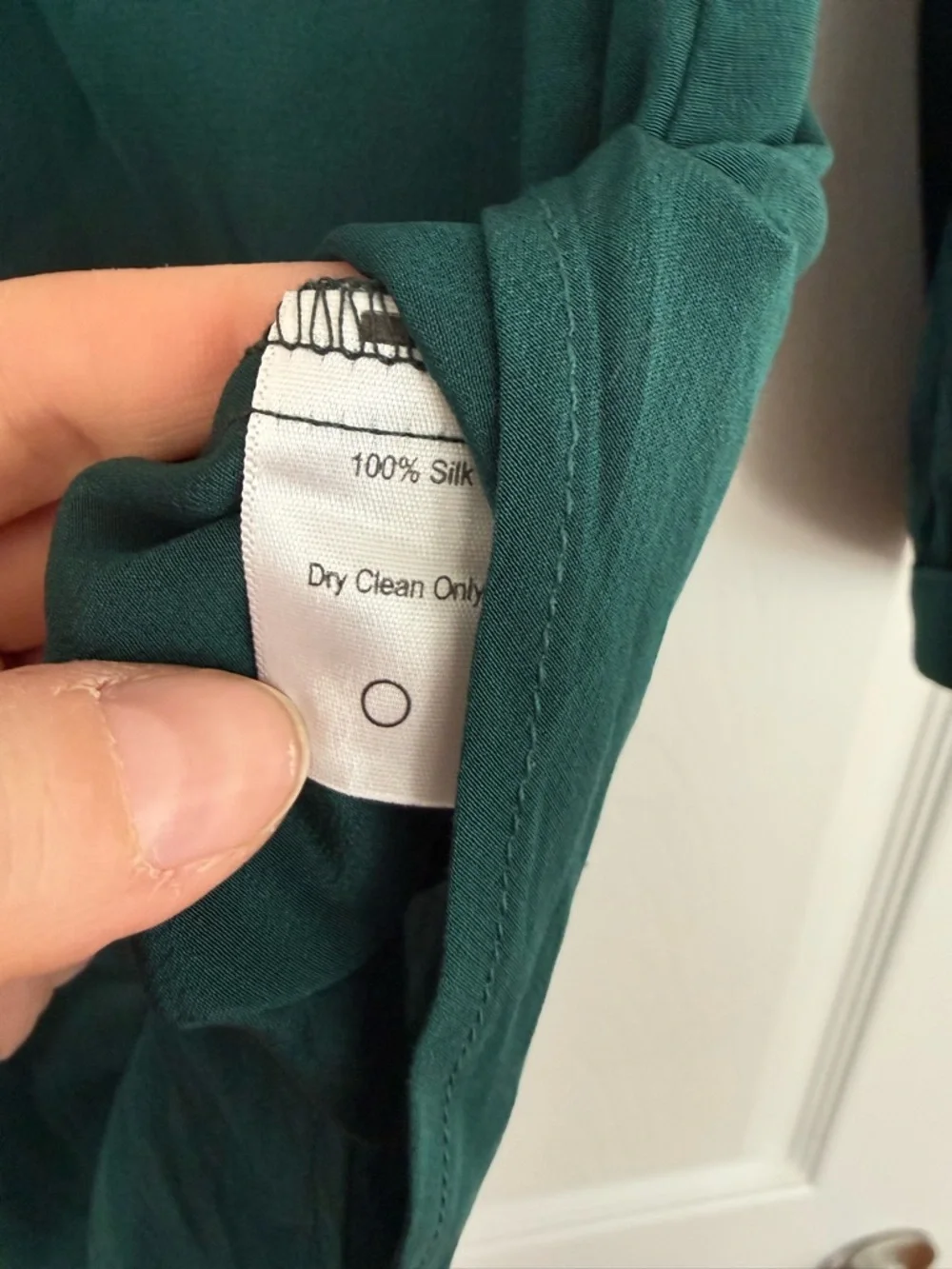 NWT: 100% sustainable silk emerald blouse - Picture 5 of 5